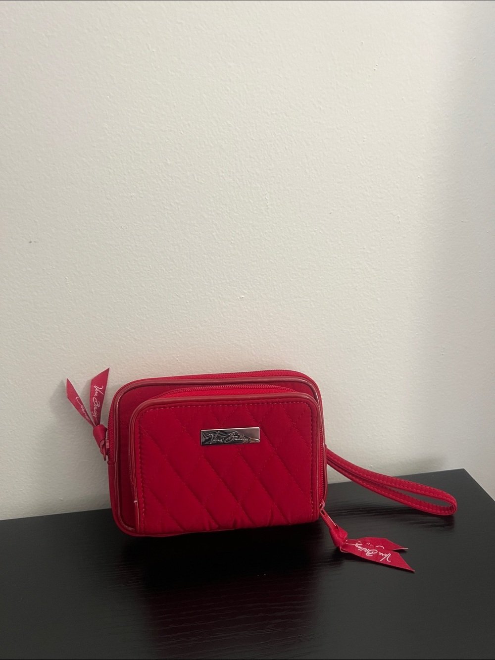 Vera Bradley Red Quilted Wristlet/Crossbody with Removable Strap